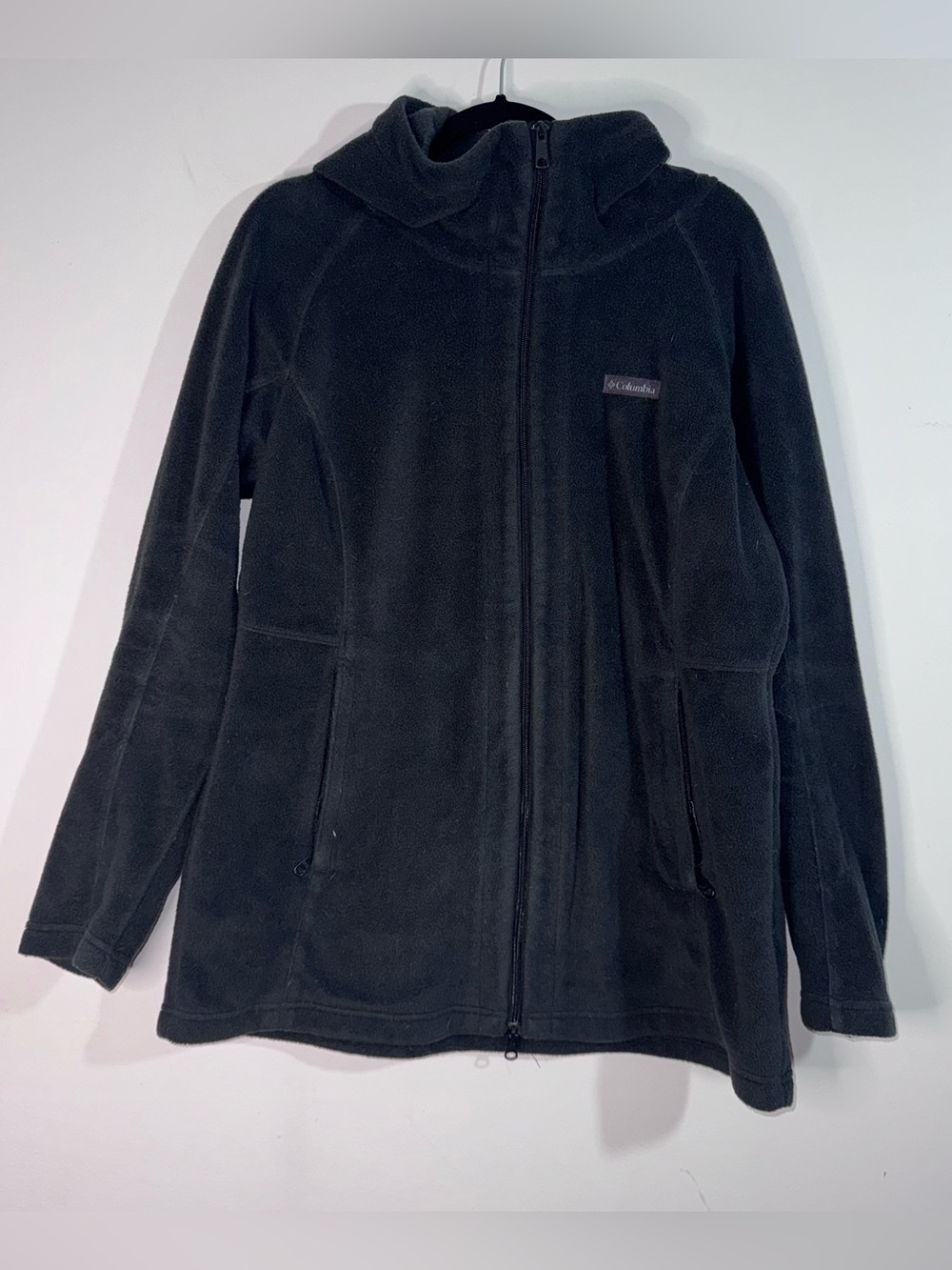 Columbia Titanium Fleece Jacket Womens XL Black Full Zip Hooded Outdoor